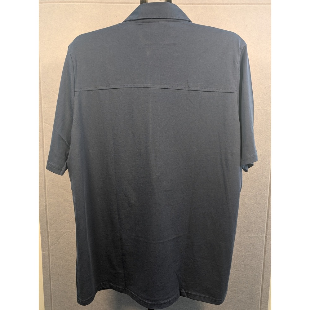 Criquet Polo Shirt Mens XL Navy Blue Pima Cotton Chest Pocket Excellent - Picture 3 of 5